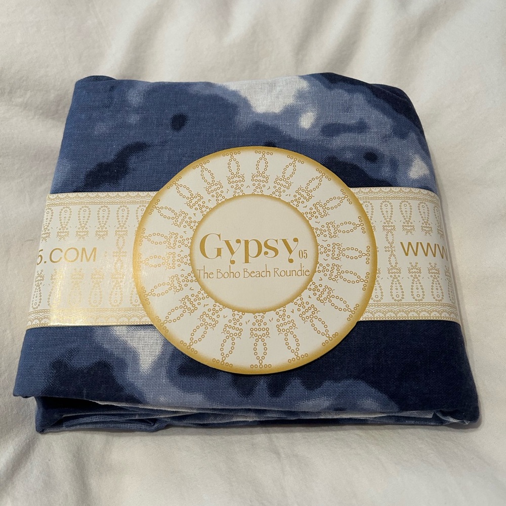 Gypsy 05 Blue Tie-Dye Throw Blanket